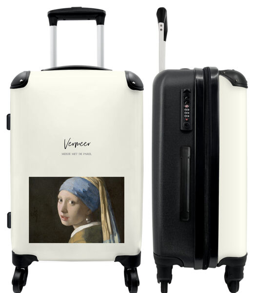 Bagage à main Valise avec 4 roues et serrure TSA (Art - Vermeer - Fille - Vieux maître)
