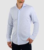 Strijkvrij Overhemd - Wit Blauw Gestreept - Slim Fit - Poplin Katoen - Lange Mouw image number 3