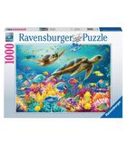 Puzzel 1000 stukjes Blauwe onderwaterwereld image number 1