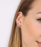Boucles d'oreilles 9 carats fleur rose avec zirconia image number 1