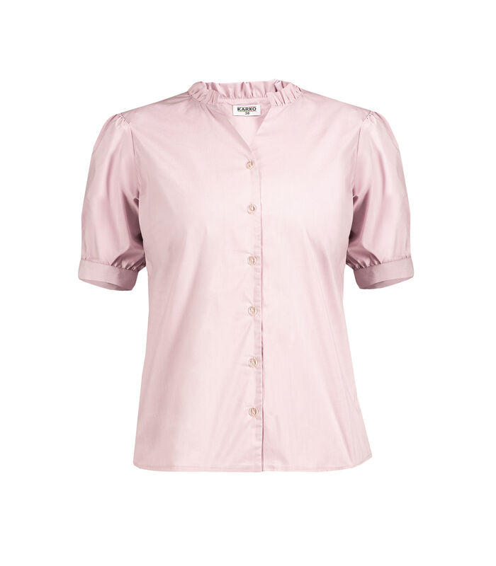 Elegante blouse voor op het werk, vastgemaakt met knopen, EMILKA opstaande kraag met volant image number 4