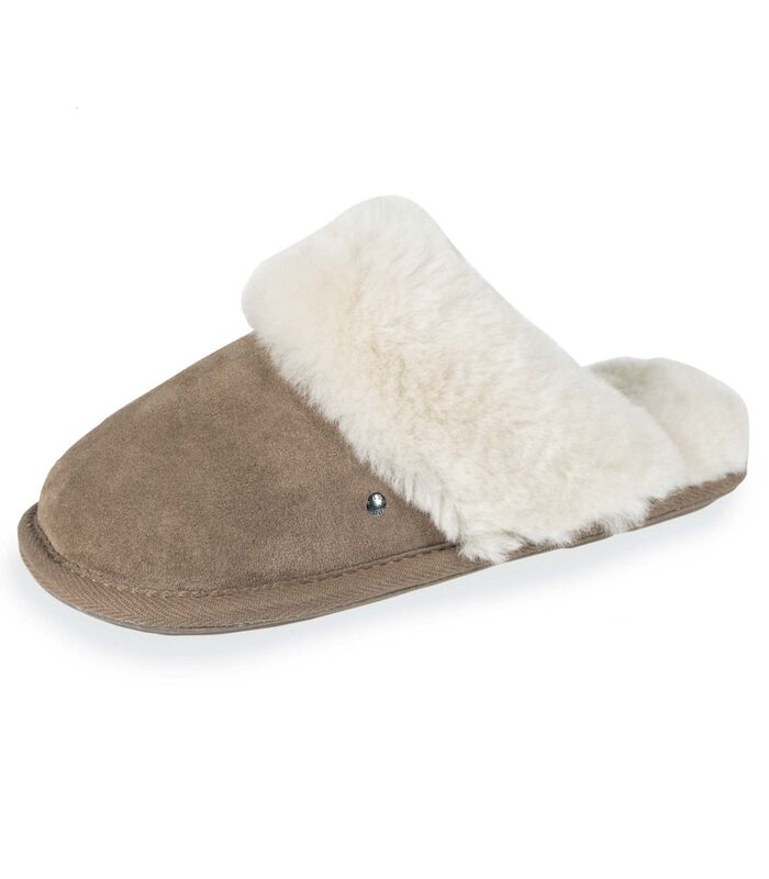 Chaussons mules femme cuir Camel image number 0