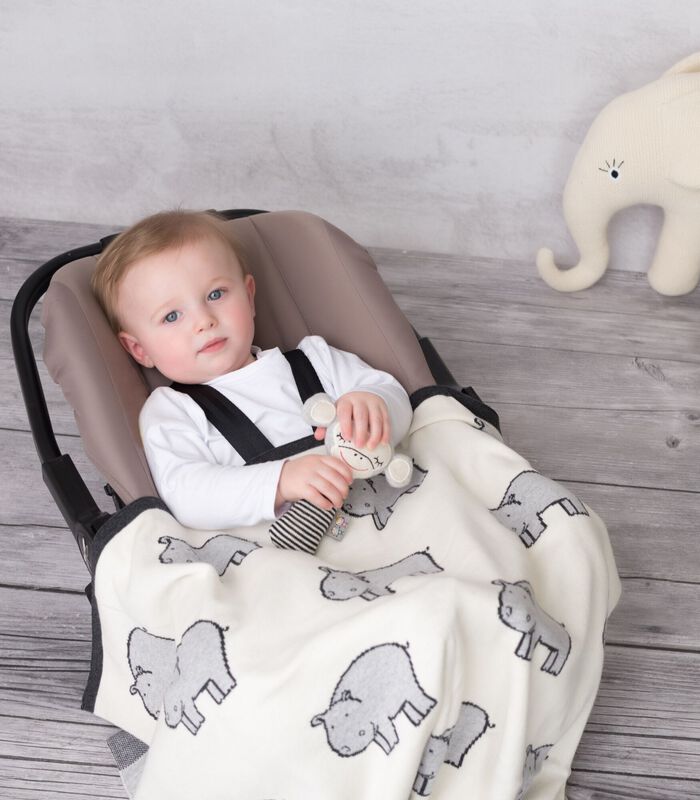 Couverture bébé en coton bio Hippo image number 1