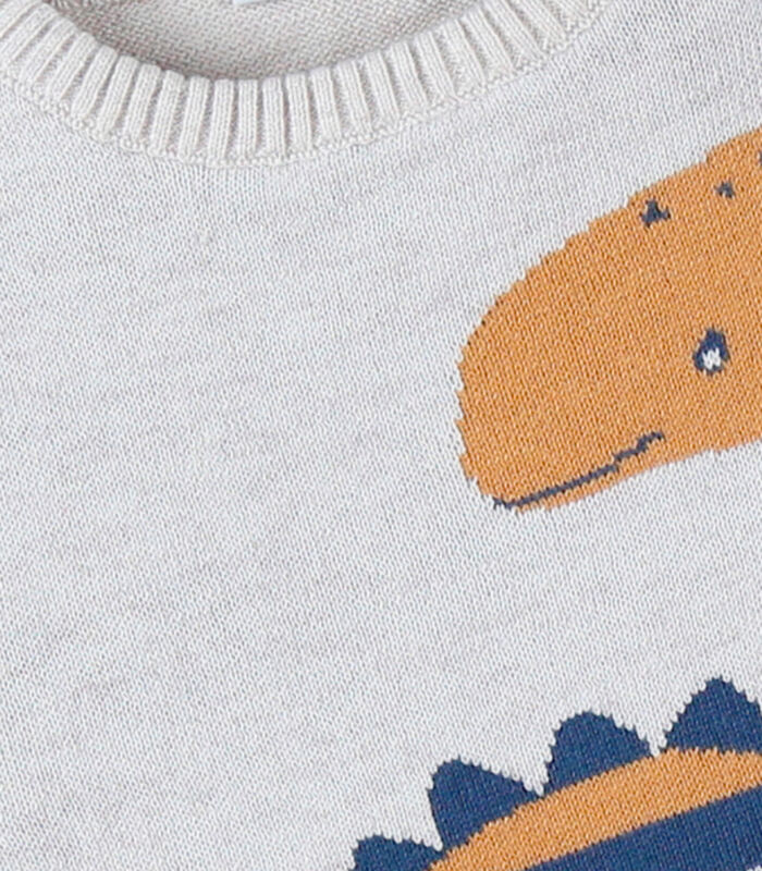 Pull dino en coton, chiné image number 2