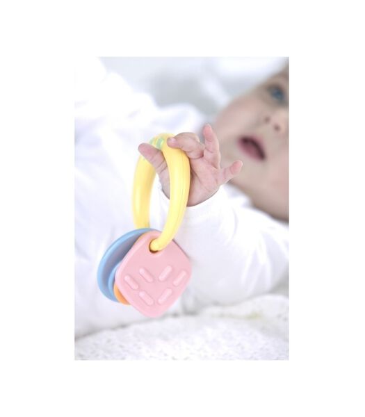 Baby Bijtring & Rammelaar in 1 - Pastelkleur