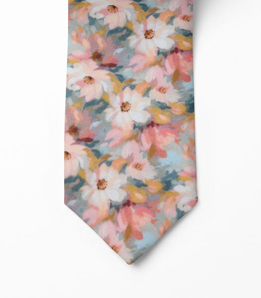 Cravate OLBIA - imprimé fleuri - Fabriquée en Belgique