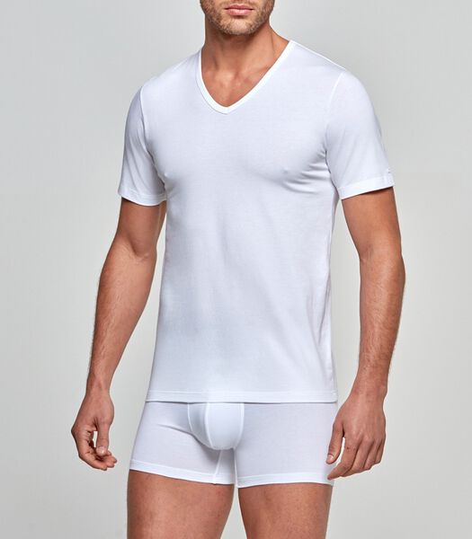 T-shirt col V coton stretch Essentials