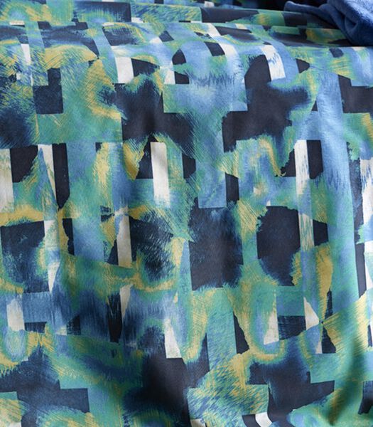 Housse de couette Checkered Sea Green 260 x 240 cm Percale de Coton