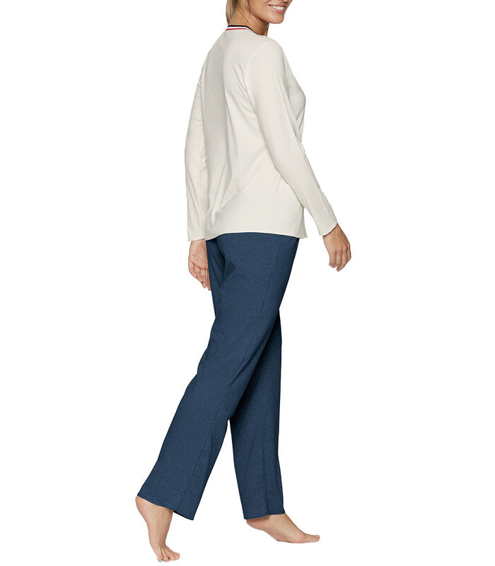 Tweekleurige lange pyjama van katoen image number 1
