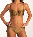 Haut maillot de bain bandeau multipositions Dull Gold or image number 2