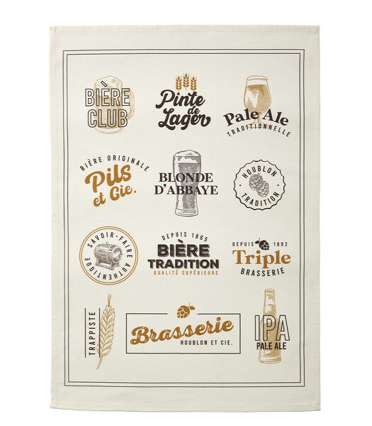 Brasserie - Katoenen theedoek met print 50 x 75 cm