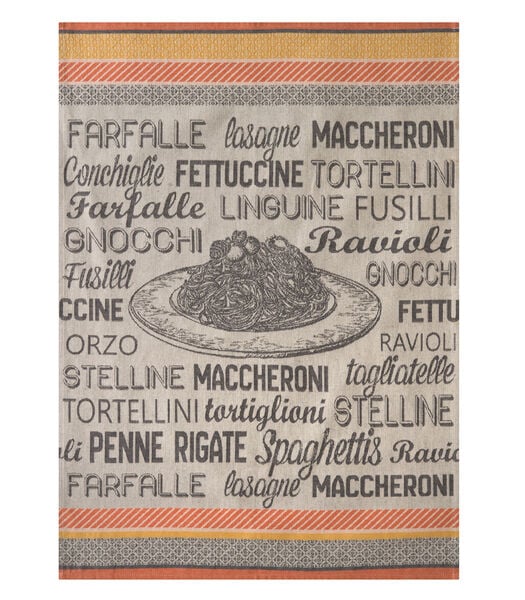 Torchon imprimé en jacquard de coton, PLATS DE PATES