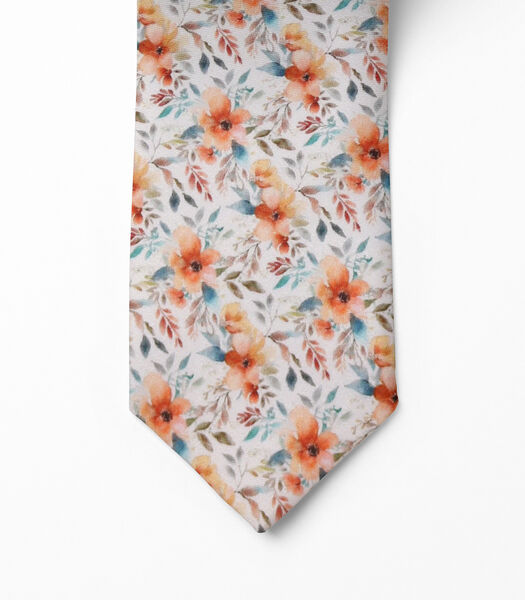 Cravate AVILA - imprimé fleuri - Fabriquée en Belgique