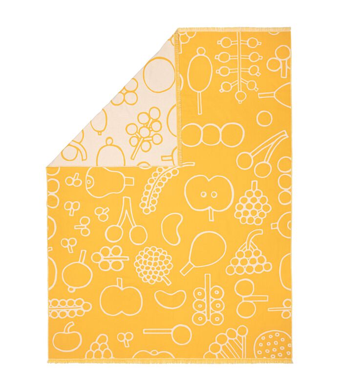 Oiva Toikka Collection couverture en laine imprimé Frutta jaune image number 0