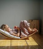 houten balansbord / balance board kinderen - White Wash image number 3