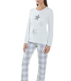 Homewear pyjama broek en top Geometric grijs image number 0