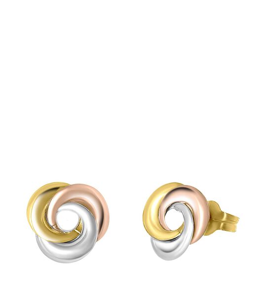 Boucles d'oreilles tricolores en or 14 carats