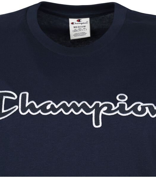 Champion T-Shirt Script Logo Bleu Foncé