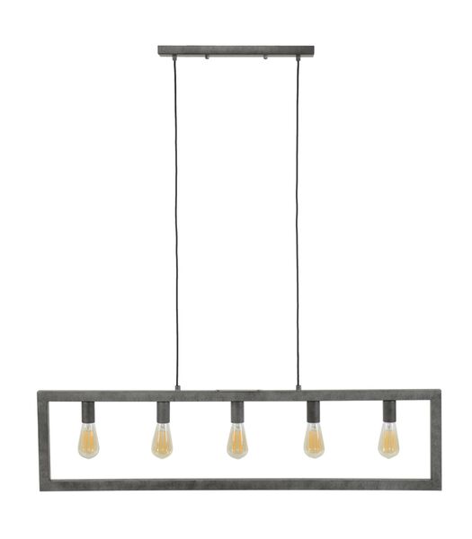 Industrial Silver - Lampe suspendue - métal - vieil argent - rectangulaire - 5 lumières