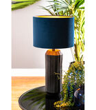 Cilinder Lampenkap Velours - Petrol Blue - Ø30x21cm image number 1