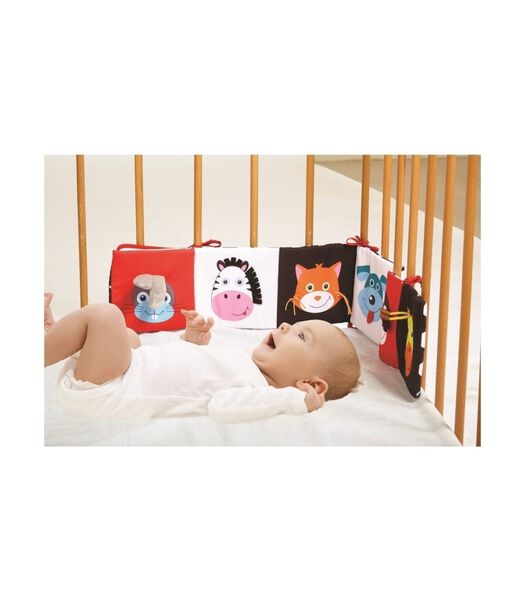 Hoog Contrast Kijk en Voel Babyboek / Zwart Wit Baby Speelgoed Boekje vanaf 0 maanden - 33x1x15cm