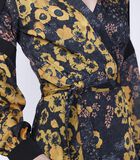 Robe portefeuille garnitures satin et imprimé floral image number 2
