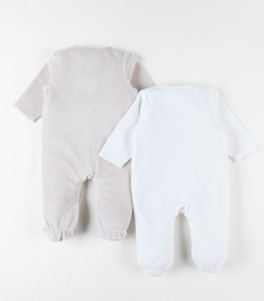 Set of 2 Baby Pyjamas in Fluweel
