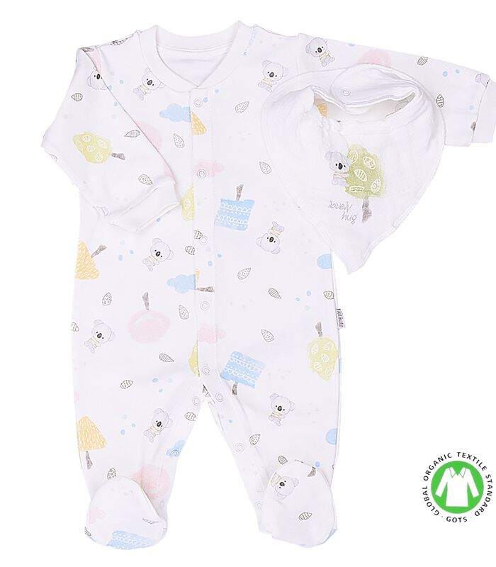 Biologisch katoenen babypyjama met bandana en doek image number 1