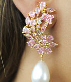 Boucles d'oreilles 'Golden Frosty Pearl' image number 3