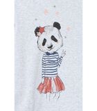 Bi-stoffen jurk met lange mouwen en panda motief image number 2
