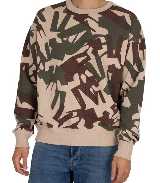 Oversized sweatshirt met camouflageprint