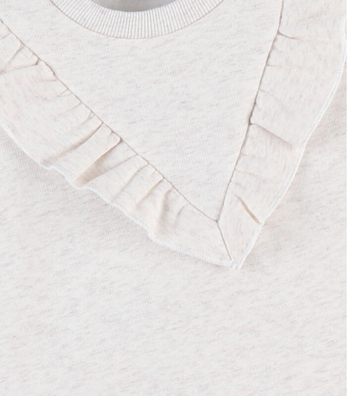 Sweatshirt met ruches, chiné beige image number 3