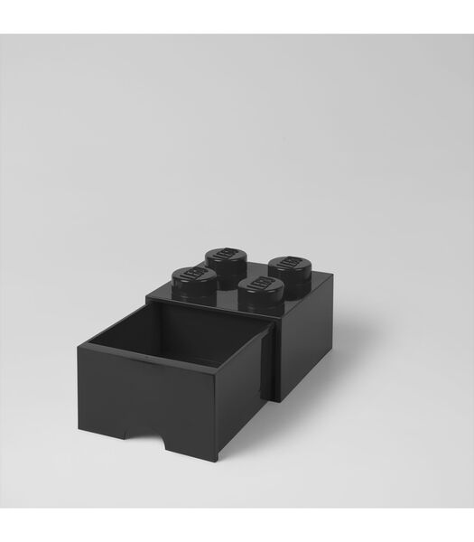 Boîte rangement Lego avec tiroir noir 25 x 25 x 18 cm