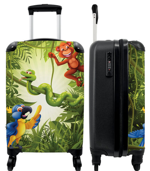 Ruimbagage koffer met 4 wielen en TSA slot (Jungle - Dieren - Groen - Kinderen)