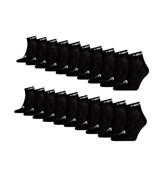 Lot de 20 Pairs chaussettes basses de unisexes Noir
