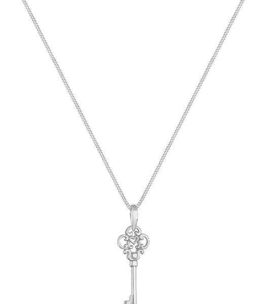 Halsketting Dames Met Hanger Ornament Sleutel In 925 Sterling Zilver 45 Cm Lang