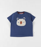 T-shirt met korte mouwen en panda print, marineblauw/ecru image number 0