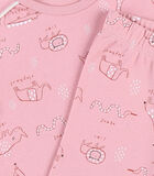 Jersey 2-delige pyjama met dierenprint, roos image number 3