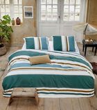 Housse de couette Stripes & Stitches Vert Coton image number 5