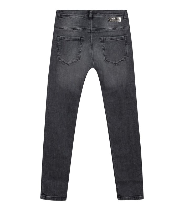 Slanke jeans met strasbloemen image number 1