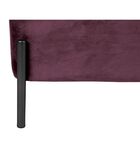 Tabouret Snog - Velours violet foncé, pieds noirs mat - 45x45x47cm image number 3