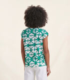 T-shirt vert chlorophylle en lin manches courtes tie & dye image number 2