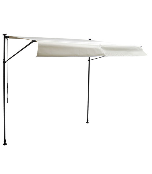 CHENE balkonluifel 3 × 1.2m - Beige doek en grijze structuur