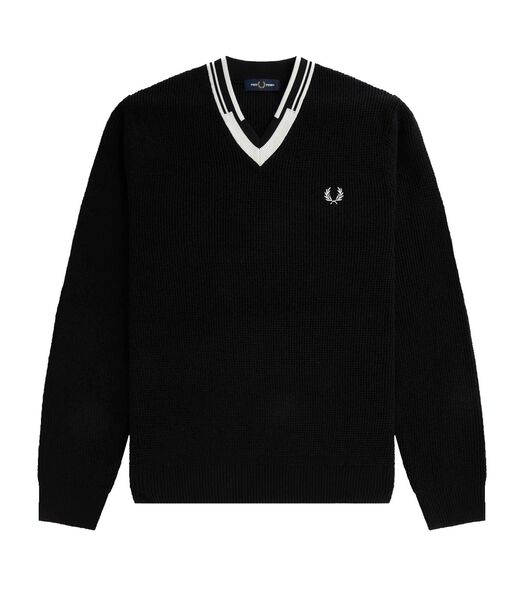 Fred Perry Pull Noir À Boutons Abstraits