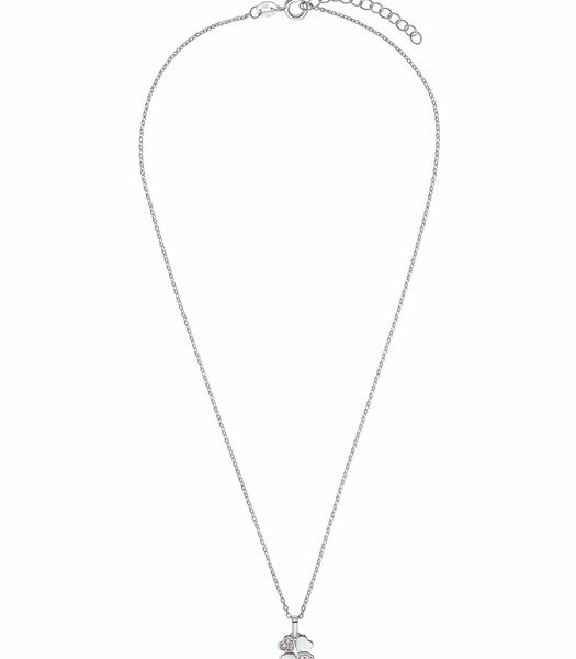 Ketting met hanger voor meisjes, sterling zilver 925, zirkonia (synth.) klaverblad
