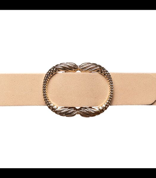 Ceinture Femme Cuir Beige 4 cm