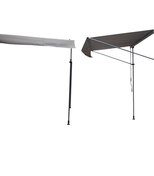 CHENE balkonluifel 3 × 1.2m - Grijs doek en grijs frame