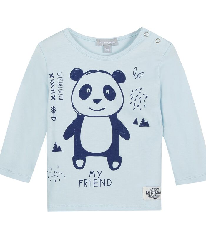 T-shirt met lange mouwen en panda motief image number 0