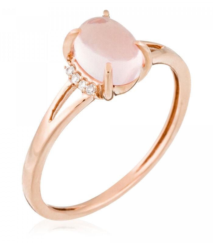 Ring "Assepoester Kwarts" Roze Goud en Diamanten image number 0