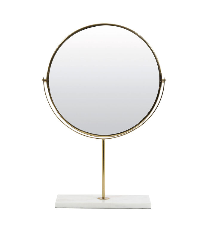 Miroir sur pied 33x12,5x48 cm RIESCO marbre blanc-or image number 0